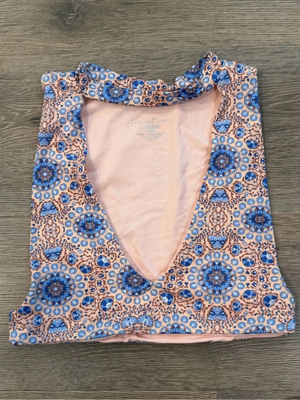 Frankies Bikinis Set Tank Top Women’s Pink Floral Mandala Crop Harley & Bottoms